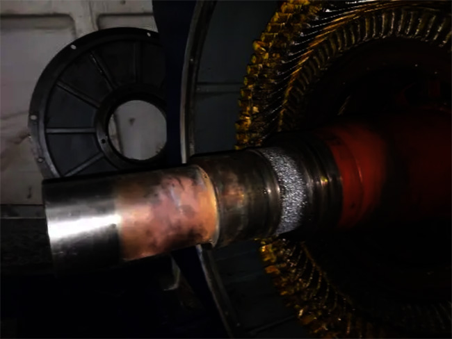 圖為西瑪電機(jī)客戶提供的電機(jī)軸磨損的照片 圖為西瑪電機(jī)客戶提供的電機(jī)軸磨損的照片